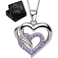 Limana Herzkette echt 925 Sterling Silber Kette mit Herz Anhänger, Frauen Damen Mädchen Geschenk Idee Halskette von Limana
