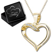 Limana Herzkette echt 925 Sterling Silber Kette mit Herz Anhänger gold goldene, Liebe Geschenk Idee für Frauen von Limana