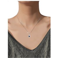 Limana Herzkette echter Edelstein blau lila Iolith 925 Sterling Silber Kette mit Herz, Anhänger 50cm Frauen Geschenk Liebesgeschenk Liebe Geschenk Idee von Limana