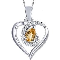 Limana Herzkette echter Edelstein gelber Citrin 925 Sterling Silber Herz Kette mit Anhänger, Liebe Halskette Frauen von Limana