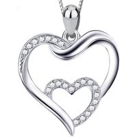 Limana Kette mit Anhänger Damen Herzkette 925 Sterling Silber Herz Silberkette (inkl. Herz Geschenkdose), Herzanhänger Liebesgeschenk Liebe Geschenk Idee Echtschmuck von Limana