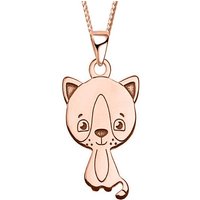 Limana Kette mit Anhänger echt 925 Sterling Silber Katze Damen Kinder Kinderschmuck Mädchen Damen, gold rosegold rotgold Halskette von Limana