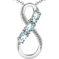 Limana Kette mit Anhänger echter Aquamarin blau 925 Silber Unendlichkeit Unendlichkeitszeichen (inkl. Herz Geschenkdose und Tasche), Liebe Geschenk Idee Liebesgeschenk Edelstein von Limana