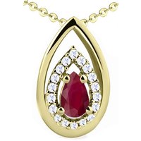 Limana Kette mit Anhänger echter Rubin Edelstein rot 925 Sterling Silber Damen Goldkette (inkl. Herz Geschenkdose und Tasche), 45+5cm Schmuck für jeden Tag Geschenk Idee Frau Ehefrau Geschenk von Limana