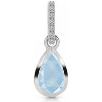 Limana Kettenanhänger echter blauer Aquamarin u. Topas 925 Silber Anhänger für Kette (inkl. Herz Gravur Dose), edle Geschenkidee Geschenk für Damen Edelsteinschmuck von Limana