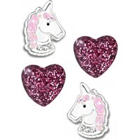 Limana Ohrring-Set Kinder Mädchen Ohrstecker echt 925 Sterling Silber Pferde Einhorn Edelstahl Herz, Silberschmuck, Kinderschmuck, Mädchenschmuck, Glitzer, Zirkonia von Limana