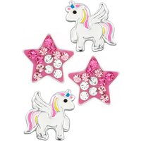 Limana Ohrstecker-Set Kinder Mädchen Ohrringe echt 925 Sterling Silber Pferde Sterne Einhorn, Zirkonia Kristalle von Limana