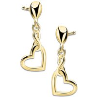 Limana Paar Ohrhänger Herzohrringe 925 Sterling Silber Gold hängende Ohrstecker mit Herz, Unendlichkeit Zeichen Geschenk Liebe von Limana