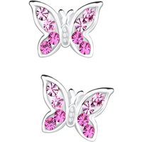 Limana Paar Ohrstecker Kinder Mädchen Frauen 925 Silber Schmetterling rosa pink, Geschenkidee Schmuck für jeden Tag von Limana