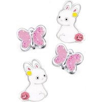 Limana Paar Ohrstecker Kinder Mädchen Ohrringe 925 Silber Ohrstecker Hase Schmetterling, Kinderschmuck Geschenk Geschenkidee von Limana