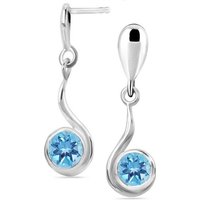 Limana Paar Ohrstecker hängende Ohrringe echter blauer Topas Edelstein 925 Sterling Silber (inkl. Herz Gravur Dose), jugendliche Mädchen Frauen Schmuck für jeden Tag von Limana