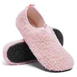 Limberun Frauen Männer Hausschuhe Innen Winter Leichtgewicht Gemütlich Warm Hausschuhe Wandern Garten Anti-Rutsch Leichte Schlafzimmer Barfuß Socken Rosa 36/37 von Limberun