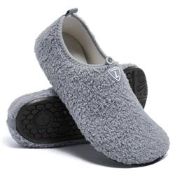 Limberun Frauen Männer Hausschuhe Leichtgewicht Indoor Winter Gemütlich Warm Barfuß Hausschuhe Socken Wandern Garten Anti-Rutsch Leichte Schlafzimmer Hausschuhe Grau 36/37 von Limberun