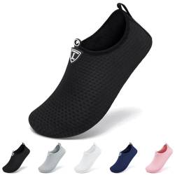 Limberun Wasserschuhe für Damen und Herren,Badeschuhe,Schwimmschuhe,Wasserschuhe seeigelfest für steinstrand Meer, Aquaschuhe Erwachsene,dusch- & Badeschuhe für Herren, Fluss Schwarz 40-41 von Limberun