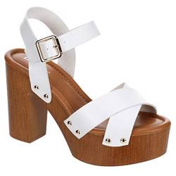 Limelight April – Damen-Sandalen aus Kunstholz mit hohem Absatz, Weiß, 38 EU von Limelight