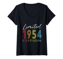 Damen Limited Edition 1954 Retro Geburtstag 1954 Jahrgang 1954 T-Shirt mit V-Ausschnitt von Limited Edition Geschenke