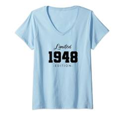 76 Jahre Jahrgang 1948 Limited Edition 76. Geburtstag T-Shirt mit V-Ausschnitt von Limited Edition Jahrgang Geburtstagsgeschenke