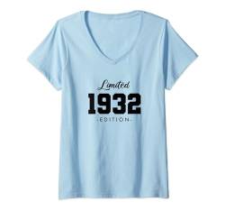 92 Jahre Jahrgang 1932 Limited Edition 92. Geburtstag T-Shirt mit V-Ausschnitt von Limited Edition Jahrgang Geburtstagsgeschenke