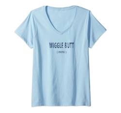Damen Wiggle Butt – Haustiername Mr Wiggles T-Shirt mit V-Ausschnitt von Limited Rags