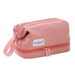 Große Reise Kultur Kosmetiktaschen Doppellagig Tragbar Nylon Make Up Taschen Aufbewahrungstasche Für Damen Damen Kosmetiktasche von Limtula