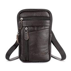 Herren Handtasche Aus Echtem Leder Modische Handytasche Gürteltasche Umhängetasche Hüfttasche Schultertasche Mit Langen Trägern von Limtula