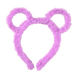 Koreanische Frauen Winter Dicke Plüsch Stirnband Nette Runde Maus Bär Ohren Haar Hoop Candy Farbe Make Up Metall Bandana Geschenke Haar Clips Klaue von Limtula