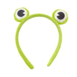 Limtula Schöner Haarreif in Dopamine-Optik, grüner Frosch, Plüsch-Kopfschmuck, Ostern, Party, Cosplay, Kostüm, Requisite, Unisex von Limtula