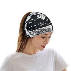 Lin’s Liliana Kopftuch Damen weich leicht Bandana Halstuch Damen Schal elastisches Stirnband Mädchen (Schwarz) von Lin's Liliana