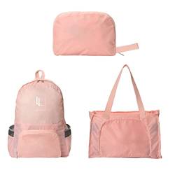 Lin’s Liliana große Faltbare Rucksack Tasche, multifunktionale Schulttasche, umformbare Handtsche leichte schnelltrocknend reißfest für Schule Reise Ausflug(Pink) von Lin's Liliana