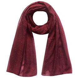 Lina & Lily Mini Schimmer Glitzer Einfarbig Damen Schal Kopf Wrap Hijab, #31 Brick Red, 180cm x 95cm von Lina & Lily