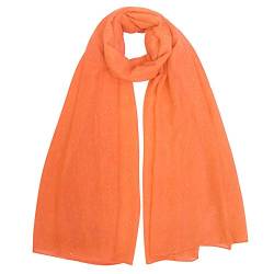 Lina & Lily Mini Shimmer Glitters Einfarbig Damen Schal Kopftuch Hijab, #33 Neon Orange, 180cm x 95cm von Lina & Lily