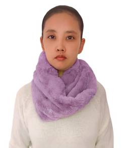 Lina & Lily Winter Loop Schal Snood Damen aus Kunstpelz (Lavendel) von Lina & Lily