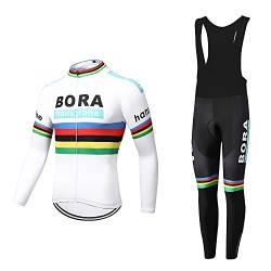 Linarun Herren Radtrikot Set Fahrradtrikot Langarm + Fahrradhose mit 5D Sitzpolster Rennrad Trikot Fahrradbekleidung Atmungsaktiv und Schnell Trockend von Linarun