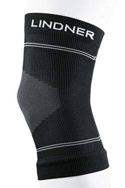 Lindner socks Kniebandage, schwarz/weiß (M) - mit verbessertem Randabschluss von Lindner socks