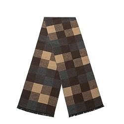 Lindoro Merino Wollschal für Herren, Warme, Leichte Tartan-Plaid-Winter-lange Schals mit Geschenkbox (Kamel Multi Kariert) von Lindoro