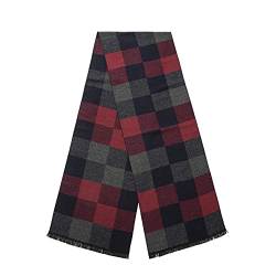 Lindoro Merino Wollschal für Herren, Warme, Leichte Tartan-Plaid-Winter-lange Schals mit Geschenkbox (Mehrfarbig Kariert) von Lindoro