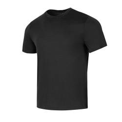 Lindoro Ultrafine 100% Merinowolle Base Layer T-Shirt für Sport (M, Schwarz) von Lindoro