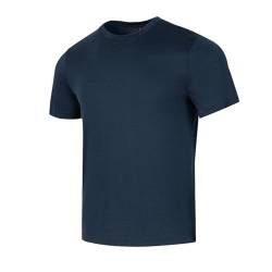 Lindoro Ultrafine 100% Merinowolle Base Layer T-Shirt für Sport (XL, Marineblau) von Lindoro