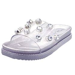 Linea Scarpa Badeschuhe Damen Florenz - Luxus Slides - Fussbett - Glitzersteine von Linea Scarpa