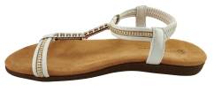 Linea Scarpa Damen Sandaletten Sommerschuhe Sandale mit Gummizug flach Arona: Größe: 37 | Farbe: Weiss von Linea Scarpa