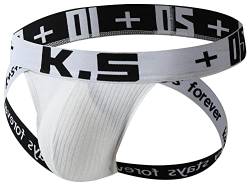 Jock Strap Athletic Supporters for Men Cotton Jockstrap Sexy Unterwäsche, Weiß, Medium von Linemoon