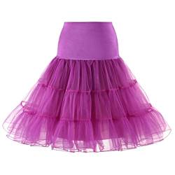Linghe 50s Vintage Rockabilly Wedding Hoopless Short Petticoat Crinoline Underskirt Tutu Skirt Plus Size (rose3, M) von Linghe