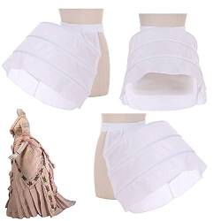 Linghe Lady Victorian Rococo Dress Pannier Petticoat Reifrock für Damen Weiß Cosplay von Linghe