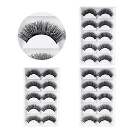 Linkidea Natürliche Falsche Wimpern, 15 Paar Kurze 10 mm Dramatische Lange Wimpern Packung, Wispy Flauschige 3D-Wimpern mit Leichtem Baumwollband, Wiederverwendbare Falsche Naturwimpern (Schwarz) von Linkidea