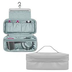 Linkidea Reise-Tragetasche, kompatibel mit Dyson Airwrap Styler, tragbarer hängender Haartrockner, Lockenwickler, Glätteisen-Organizer, Reisetasche mit Haken (Grau), grau, Modern von Linkidea