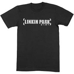 Linkin Park - T-Shirt mit Druckknöpfen aus Baumwolle für Erwachsene, Unisex, Schwarz , L von Linkin Park