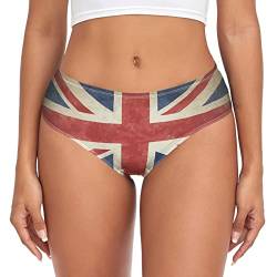 Linomo Damen Unterwäsche Vintage UK Flagge Union Jack Englisch England Slip Hipster Höschen für Damen Mädchen, mehrfarbig, 36 von Linomo