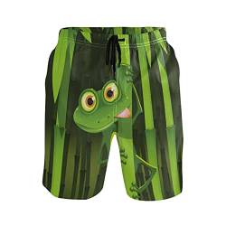 Linomo Herren Badehose Lustig Frosch Grün schnelltrocknende Strandshorts Boardshorts Beachshorts Trainingshose Schwimmhose für Männer von Linomo