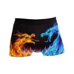 Linomo Herren Boxershorts Feuer Drachen Galaxis Tier Unterhosen Männer Herren Unterwäsche für Männer von Linomo