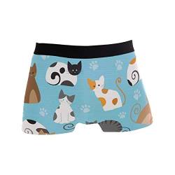 Linomo Herren Boxershorts Süß Katze Pfote Druck Unterhosen Männer Herren Unterwäsche für Männer von Linomo